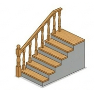 Betontreppe mit Holzverkleidung aus Polen