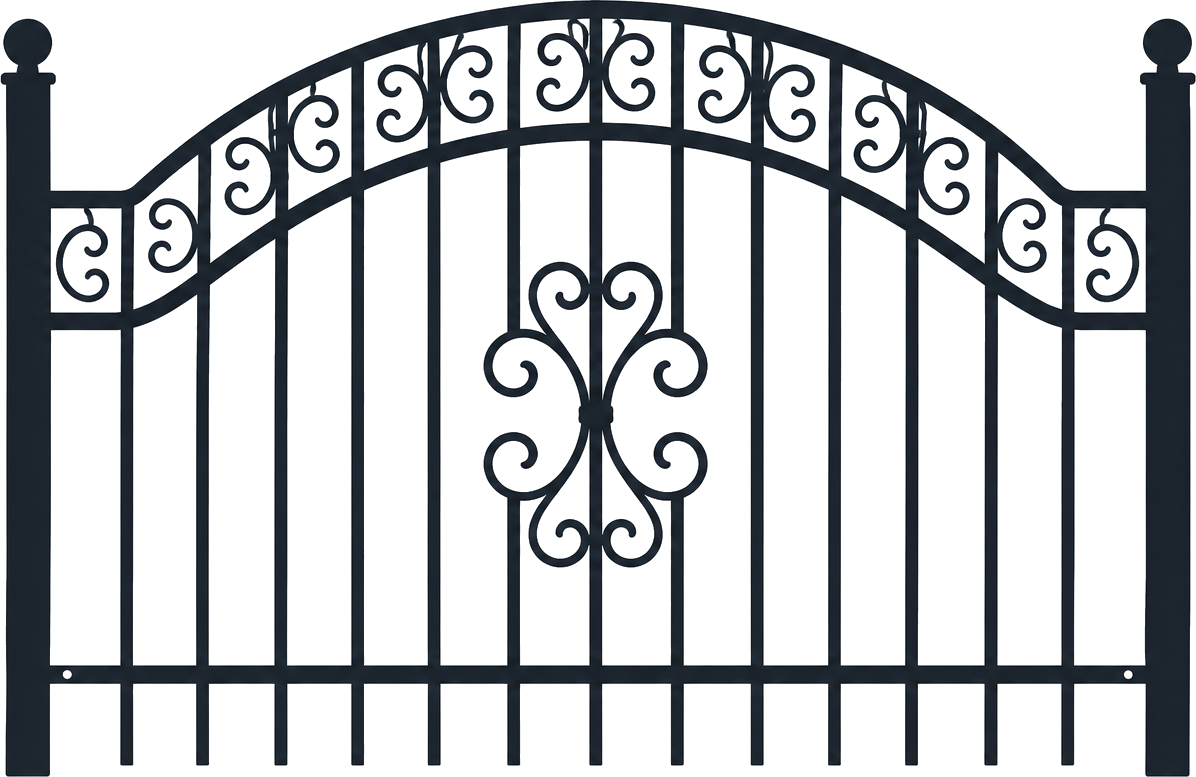 Schmiedezaun Muster – Ornamental mit Bogen
