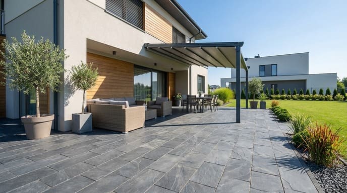Terrasse pflastern aus Polen