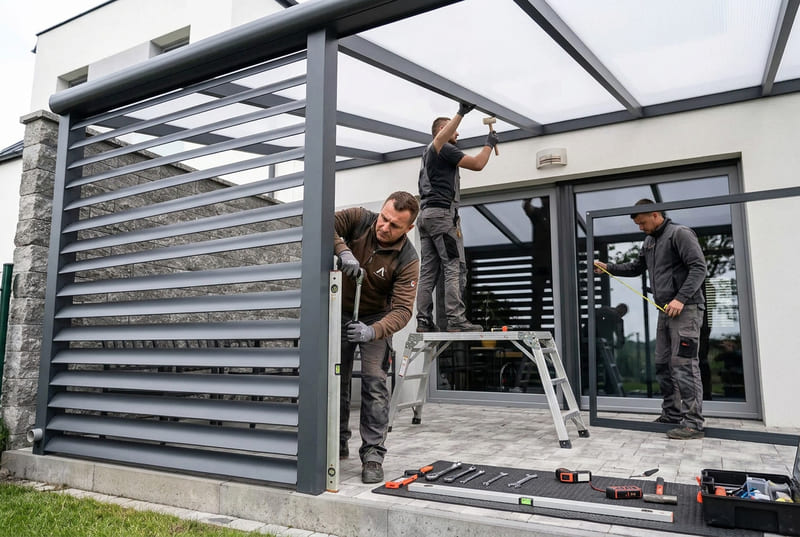 Aluminium-Terrassendach mit Montage in Deutschland – Komplettservice durch polnische Fachfirma