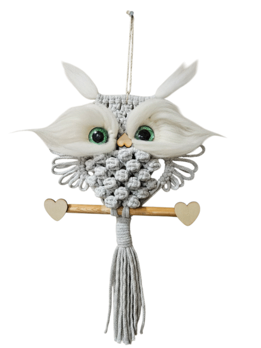 Makramee-Eule aus Baumwollgarn