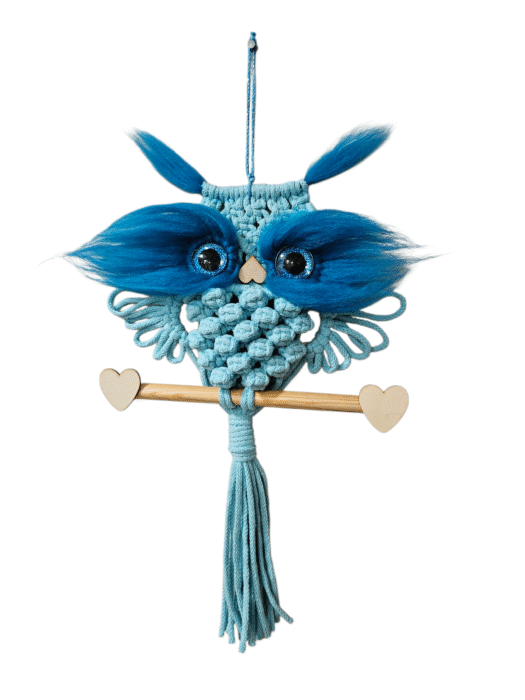 Makramee-Eule aus Baumwollgarn