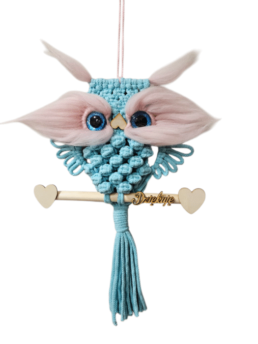 Makramee-Eule aus Baumwollgarn