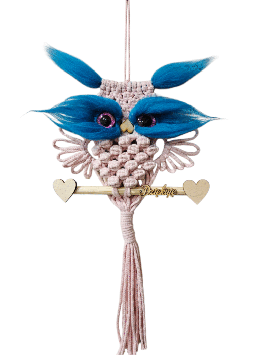 Makramee-Eule aus Baumwollgarn