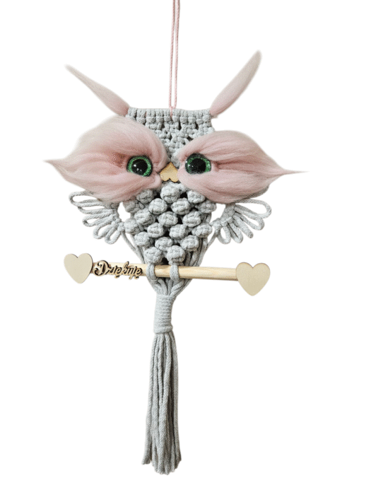 Makramee-Eule aus Baumwollgarn