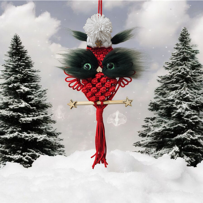 Makramee-Eule aus Baumwollgarn