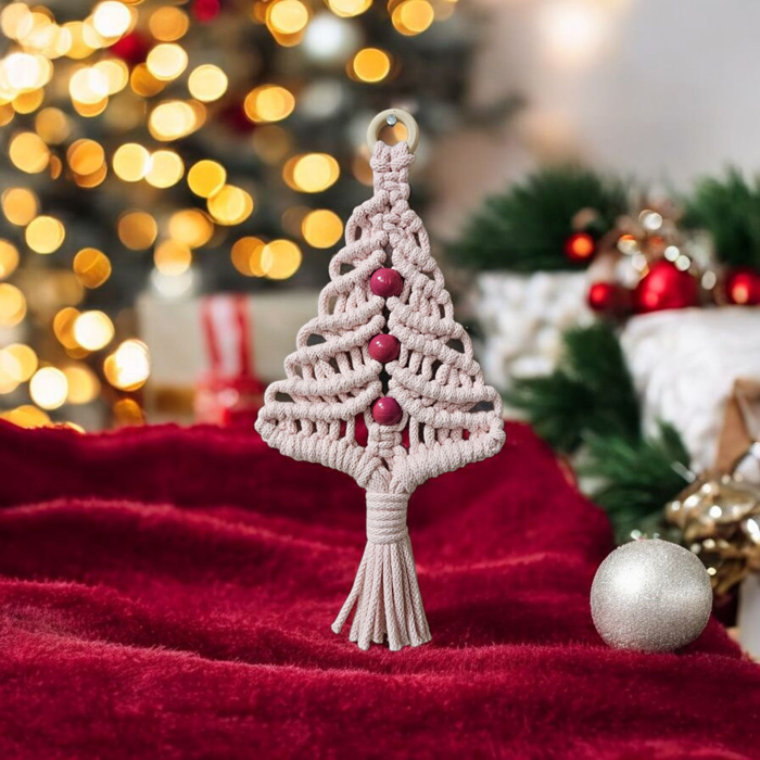 Kleiner Makramee-Weihnachtsbaum
