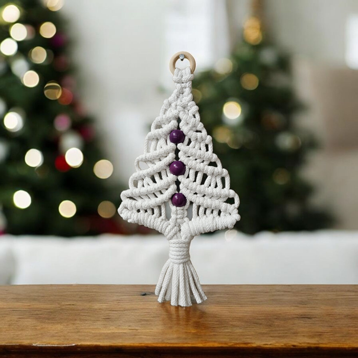Kleiner Makramee-Weihnachtsbaum