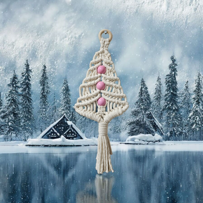 Kleiner Makramee-Weihnachtsbaum