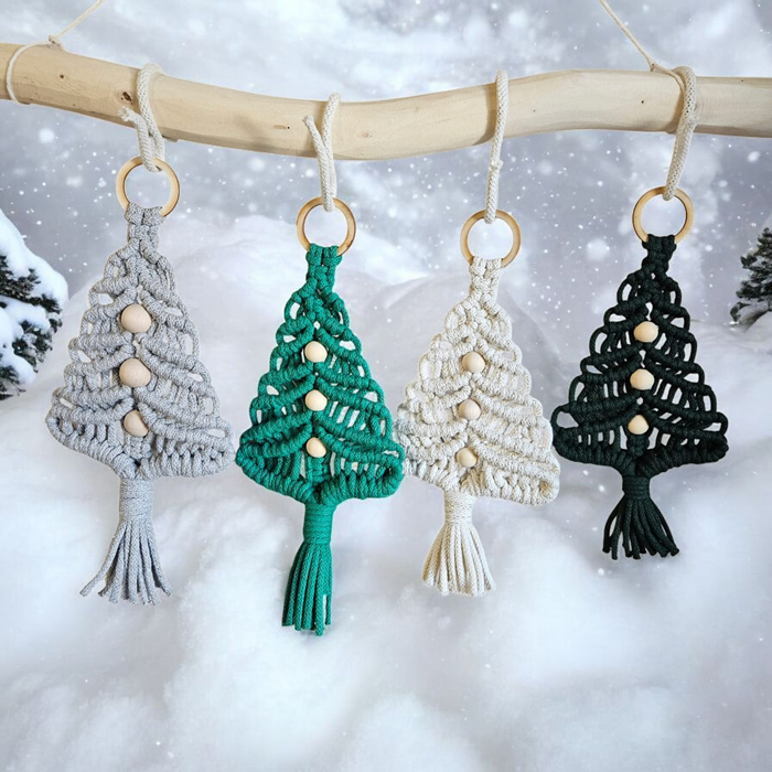 Kleiner Makramee-Weihnachtsbaum