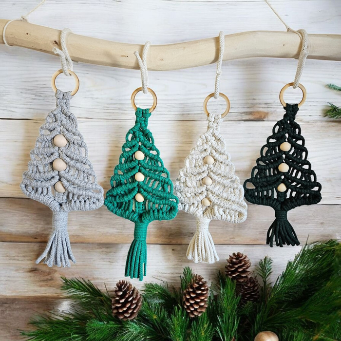 Kleiner Makramee-Weihnachtsbaum