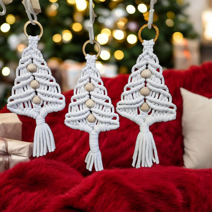 Kleiner Makramee-Weihnachtsbaum