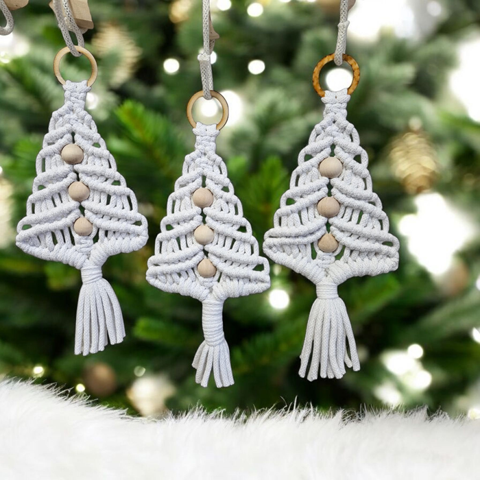 Kleiner Makramee-Weihnachtsbaum