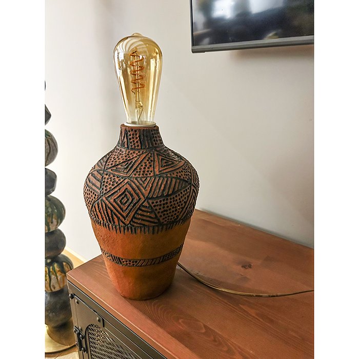 Designlampe aus Terrakotta – Ethno Edition