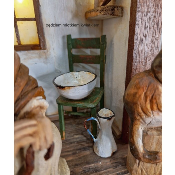 Rustikale Miniatur-Szene Großmutters Stube