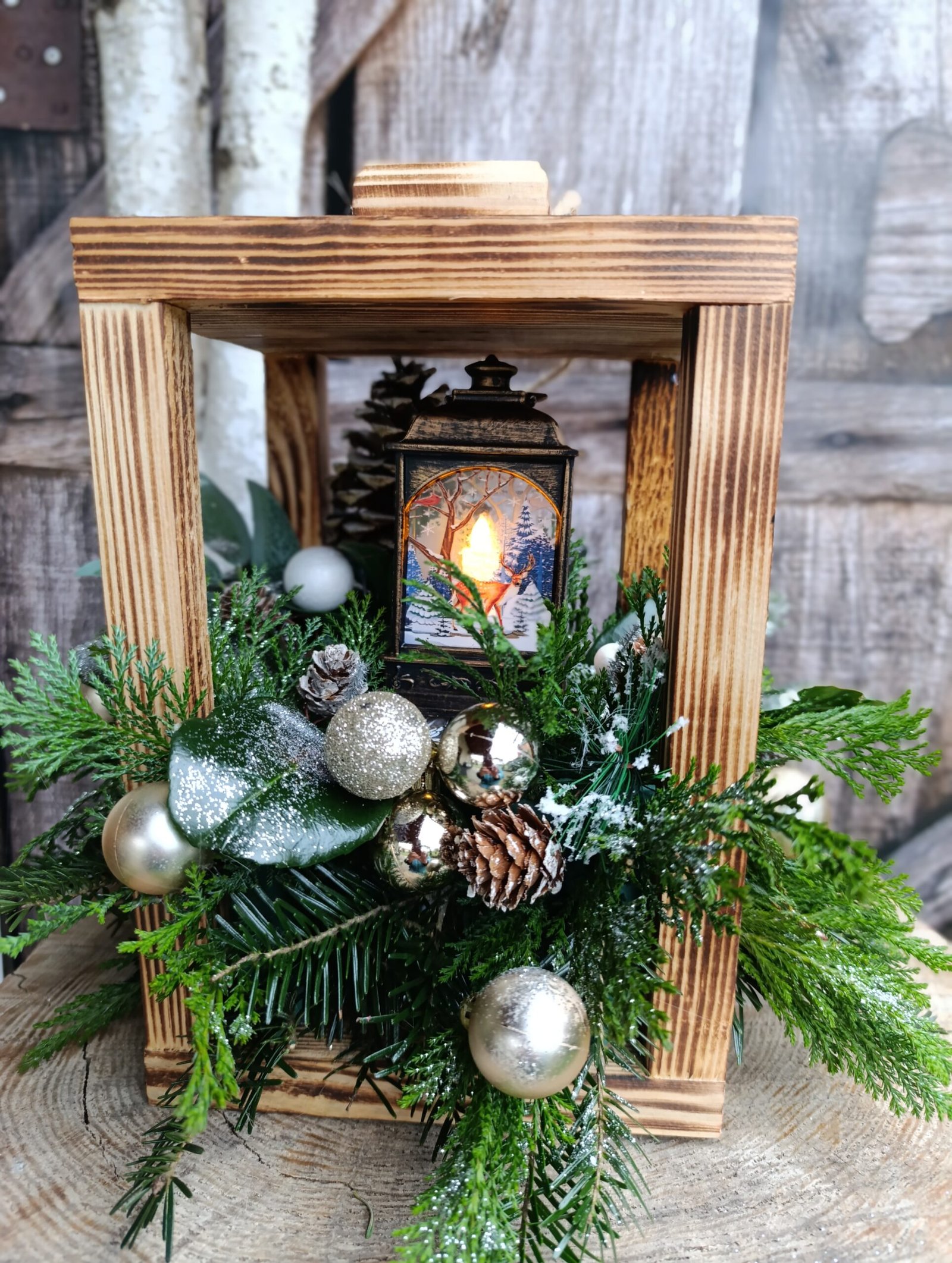 Deko-Laternen aus Naturholz