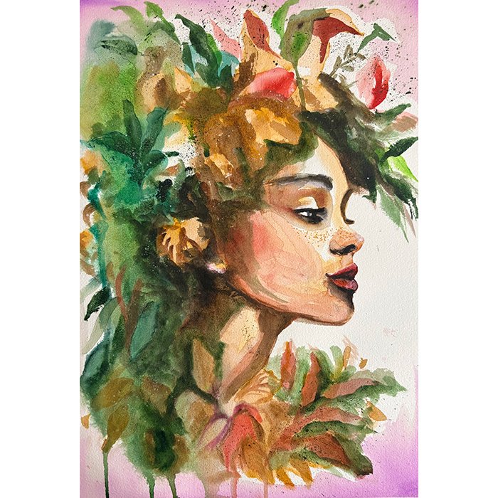 Waldpoesie – Porträt in Aquarelltechnik