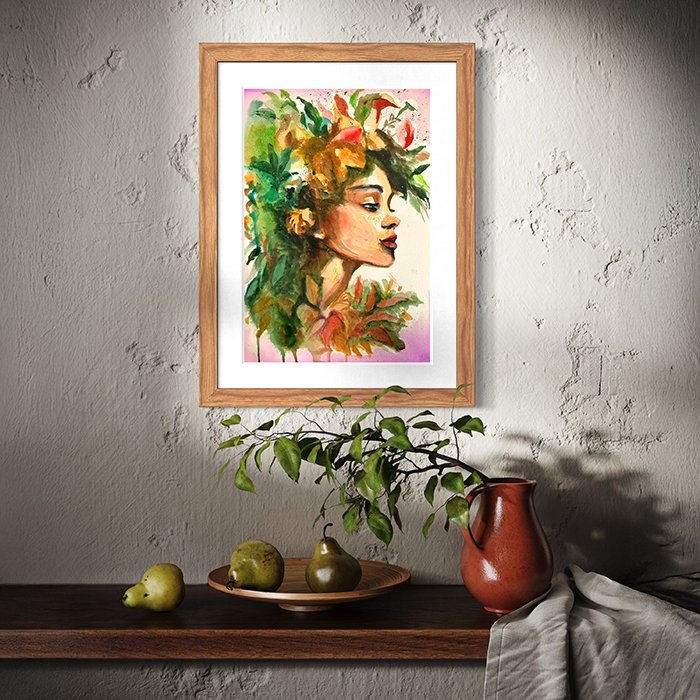 Waldpoesie – Porträt in Aquarelltechnik